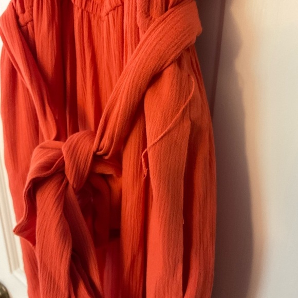 Sundance Sahara Jumpsuit Orange Halter Tie Waist Wide Leg Size XL NWT Boho - Picture 7 of 14